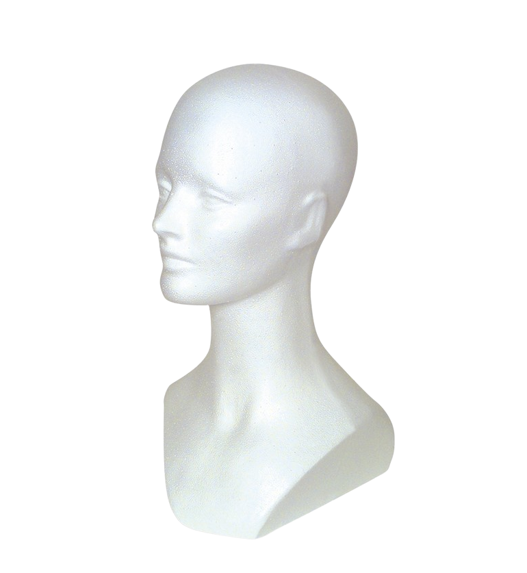 large base female Styrofoam mannequin head