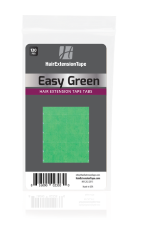 Easy Green Hair Extension Double Sided Tape Tabs, 120 pcs