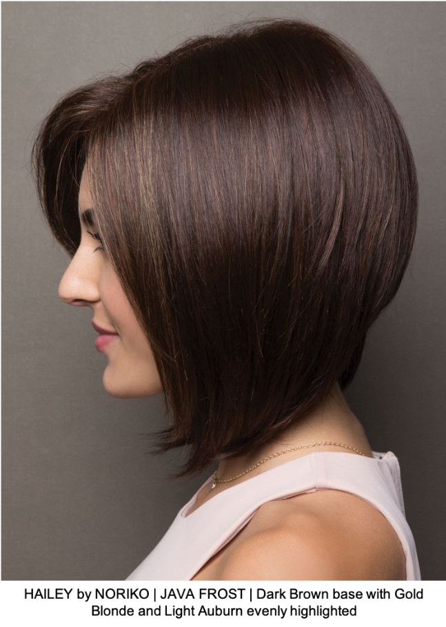 HAILEY by NORIKO | JAVA FROST | Dark Brown base with Gold Blonde and Light Auburn evenly highlighted