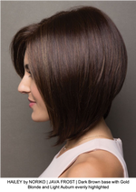 HAILEY by NORIKO | JAVA FROST | Dark Brown base with Gold Blonde and Light Auburn evenly highlighted