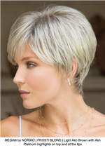 MEGAN by NORIKO | FROSTI BLOND | Light Ash Brown with Ash Platinum highlights on top and at the tips
