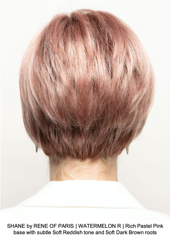 SHANE by RENE OF PARIS | WATERMELON R | Rich Pastel Pink base with subtle Soft Reddish tone and Soft Dark Brown roots