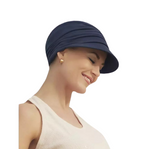 bb bella sun cap by christine headwear, chemo cap, dark blue