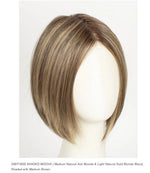 24BT18S8 SHADED MOCHA | Medium Natural Ash Blonde & Light Natural Gold Blonde Blend, Shaded with Medium Brown
 jon renau heat friendly color