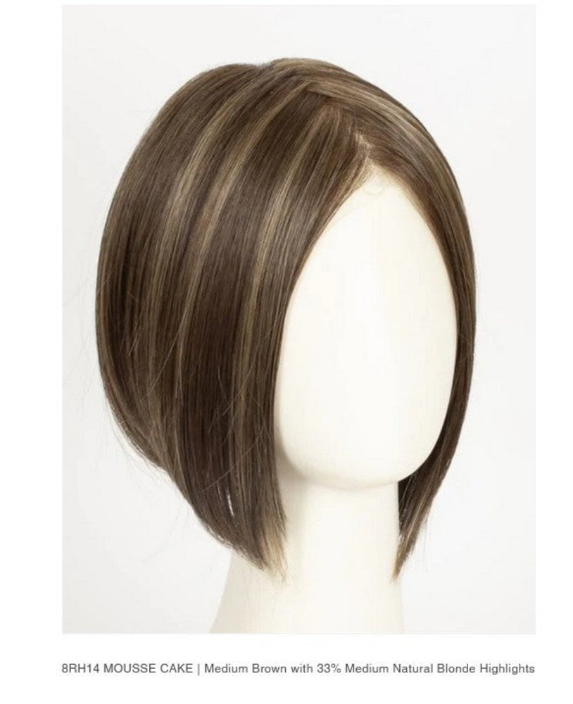 8RH14 MOUSSE CAKE | Medium Brown with 33% Medium Natural Blonde Highlights Jon Renau Heat Friendly Color