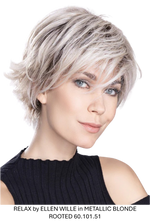 RELAX by ELLEN WILLE in METALLIC BLONDE ROOTED 60.101.51 | Pearl White, Pearl Platinum with Dark and Lightest Brown and Grey Blend with Shaded Roots