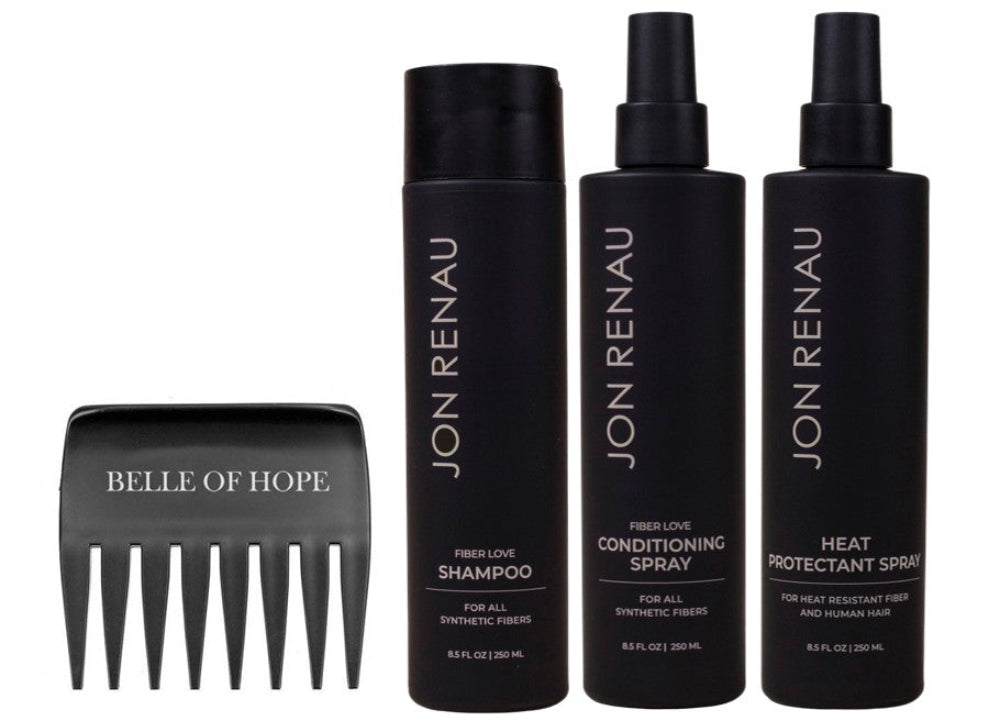 Fiber Love Synthetic Hair 4pc Hair Care Kit (Heat Protectant Spray)