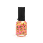 Bikini Bottoms Nail Lacquer is a vibrant starry topper featuring neon orange stars with neon pink and green dots for a playful, multi-dimensional look.