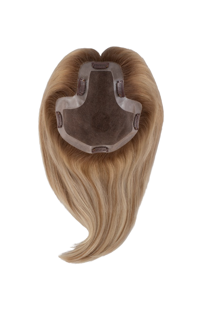 EASIPART T 12" by Jon Renau in 12FS8 SHADED PRALINE | Medium Natural Gold Blonde, Light Gold Blonde, Pale Natural Blonde Blend, Shaded with Dark Brown