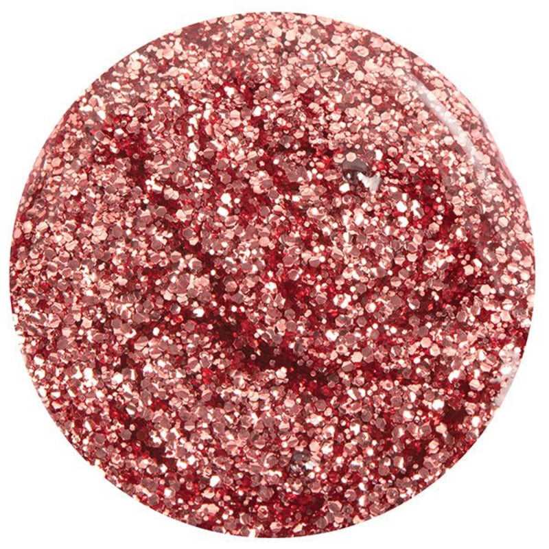 Frost Smitten Nail Lacquer is a lustrous rose gold glitter with mauve undertones, offering a dazzling, full-coverage finish that captures light beautifully.