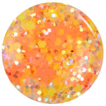 Hi, Bye - Nail Lacquer is a vibrant neon orange and yellow blend that evokes the warmth of a golden sunset. Its lively hue captures the essence of a sunlit horizon.