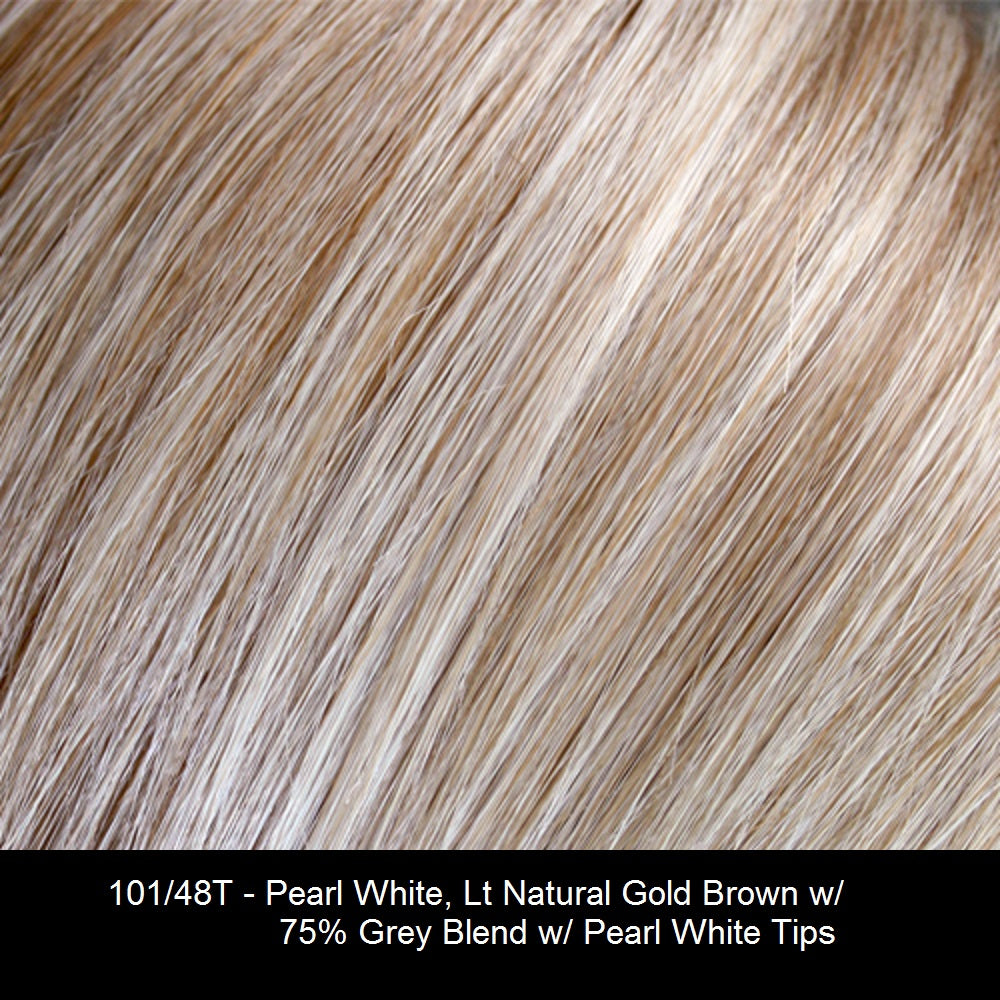101/48T - Pearl White, Lt Natural Gold Brown w/ 75% Grey Blend w/ Pearl White Tips