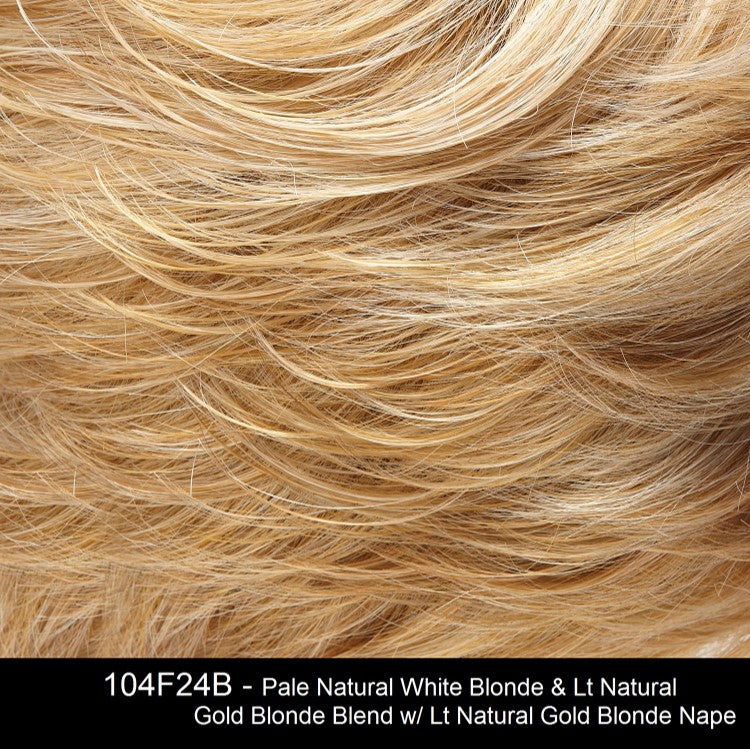 104F24B - PALE NATURAL WHITE BLONDE & LT NATURAL GOLD BLONDE BLEND W/ LT NATURAL GOLD BLONDE NAPE