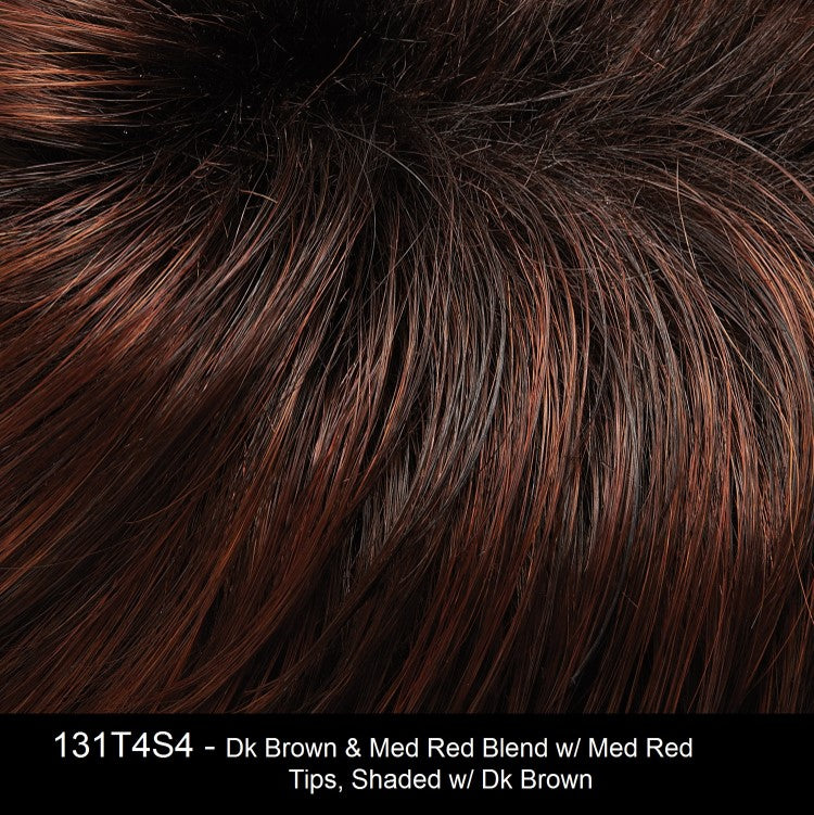131T4S4 | Dark Brown and Medium Red Blend with Medium Red Tips, Shaded with Dark Brown