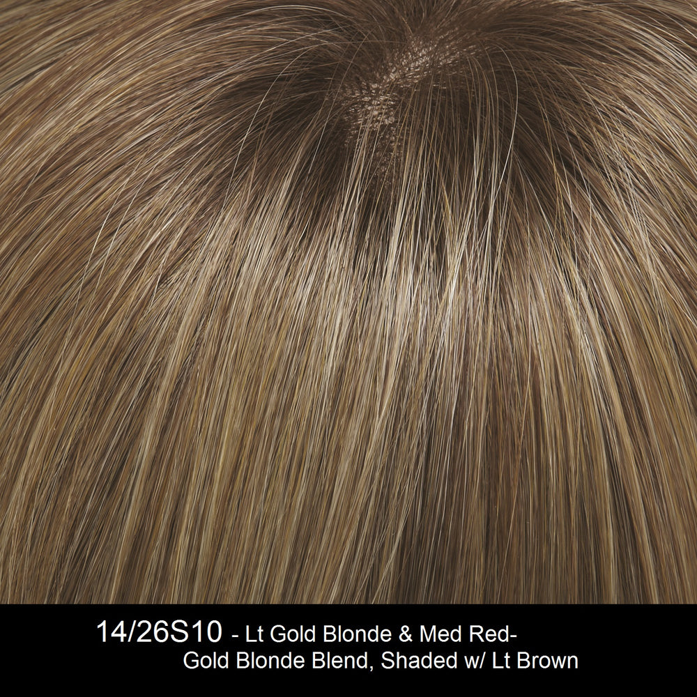 14/26S10 | Light Gold Blonde and Medium Red-Gold Blonde Blend, Shaded with Light Brown