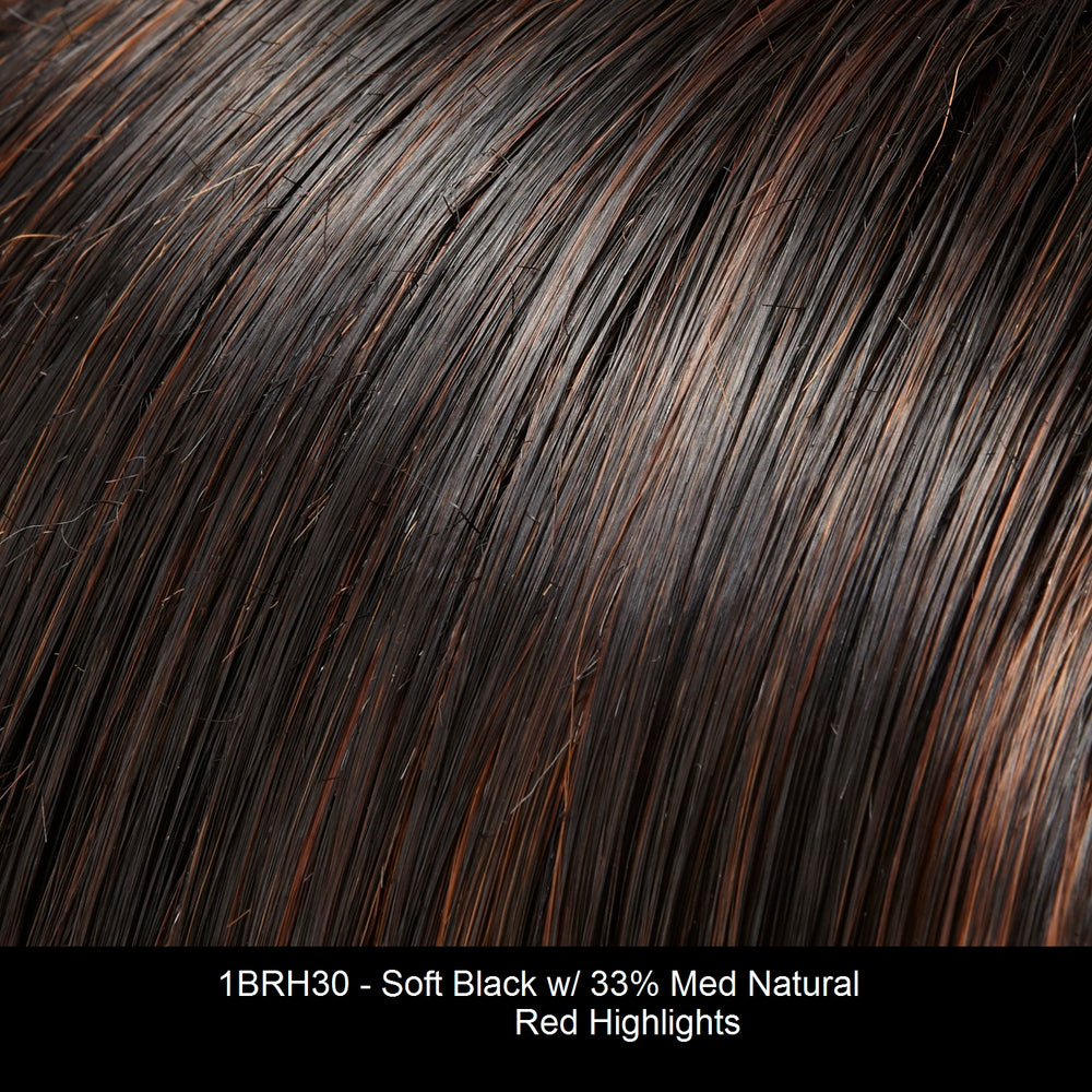 1BRH30 - Soft Black w/ 33% Med Natural Red Highlights 