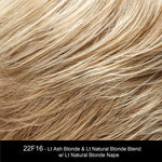 22F16 BLACK TIE BLONDE | Light Ash Blonde and Light Natural Blonde Blend with Light Natural Blonde Nape