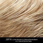 22F16 | Light Ash Blonde and Light Natural Blonde Blend with Light Natural Blonde Nape