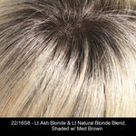 22/16S8 | Light Ash Blonde and Light Natural Blonde Blend, Shaded with Medium Brown