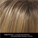 24B/27CS10 - Lt Gold Blonde & Med Red-Gold Blonde Blend, Shaded w/ Lt Brown