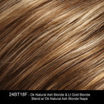 24BT18F | Dark Natural Ash Blonde and Light Gold Blonde Blend with Dark Natural Ash Blonde Nape