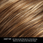24BT18F | Dark Natural Ash Blonde & Light Golden Blonde Blend w/Dark Natural Ash Blonde Nape