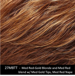 27MBTT | Medium Red-Gold Blonde and Medium Red Blend with Medium Gold Tips, Medium Red Nape