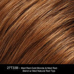 27T33B Medium Red Gold Blonde & Medium Red Blend w/ Medium Natural Red Tips