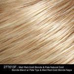 27T613F | Medium Red-Gold Blonde and Pale Nat Gold Blonde Blend with Pale Tips and Medium Red-Gold Blonde Nape