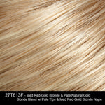 27T613F - Med Red-Gold Blonde & Pale Natural Gold Blonde Blend w/ Pale Tips & Med Red-Gold Blonde Nape