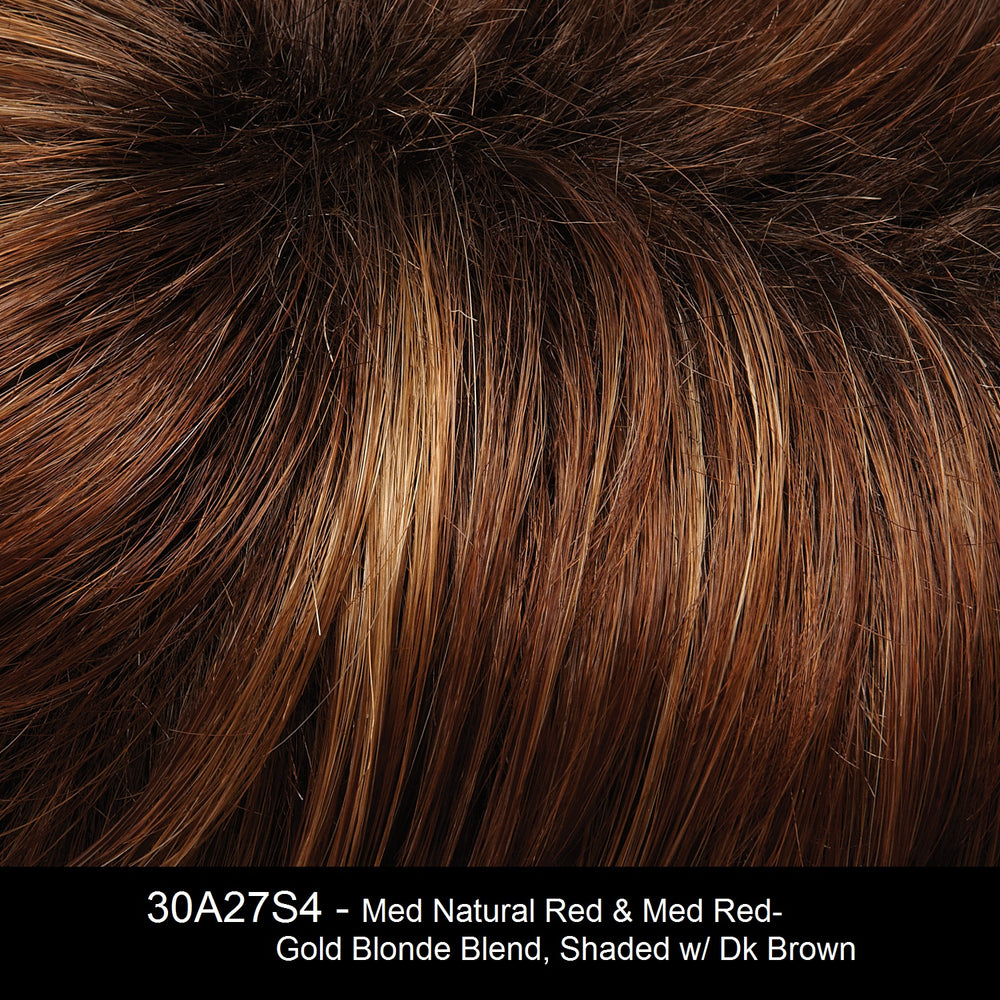 30A27S4 | Medium Natural Red and Medium Red-Gold Blonde Blend, Shaded with Dark Brown