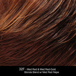 32F - Med Red & Med Red-Gold Blonde Blend w/ Med Red Nape