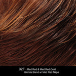 32F CHERRY CRÈME | Medium Red and Medium Red-Gold Blonde Blend with Medium Red Nape