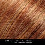33RH27 | Medium Natural Red with 33% Medium Red-Gold Blonde Highlights