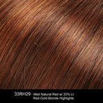 33RH29 | Medium Natural Red with 33% Light Red-Gold Blonde Highlights