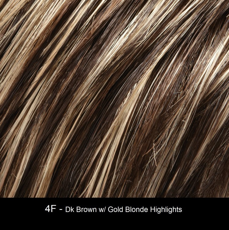 4F - DK BROWN W/ GOLD BLONDE HIGHLIGHTS
