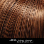 4/27/30 GERMAN CHOCOLATE | Darkest Brown Evenly Blended and Tipped with Light Red-Gold Blonde and Red-Gold Blend
