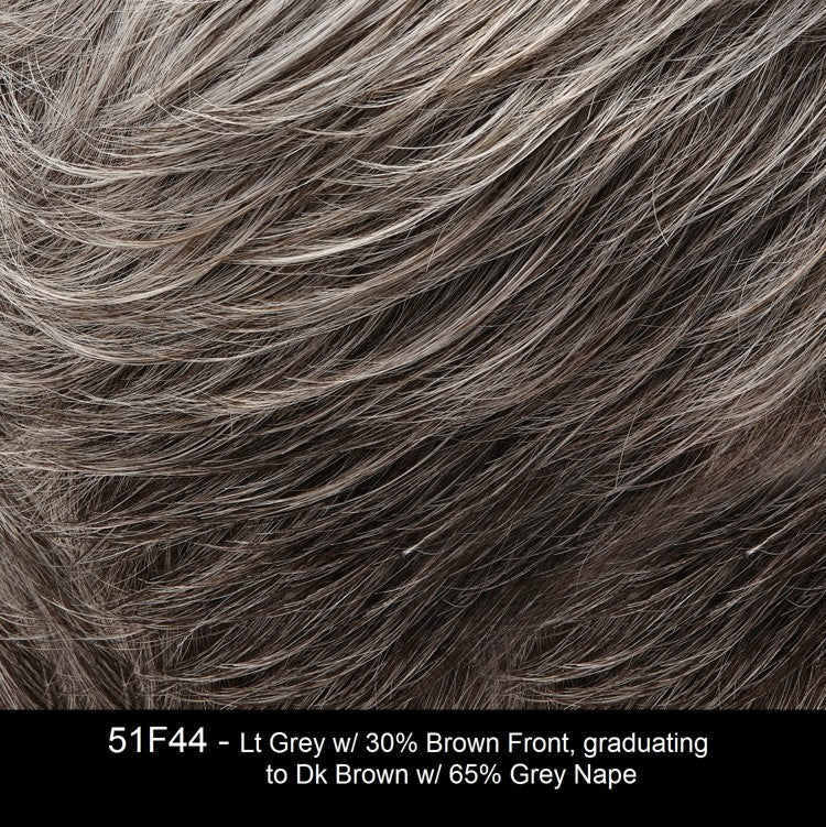 51F44 WHITE RUSSIAN | Light Grey with 30% Brown Front, graduating to Dark Brown with 65% Grey Nape