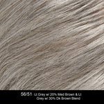 56/51 | Grey with 5% Medium Brown Blended Grey with 30% Medium Brown