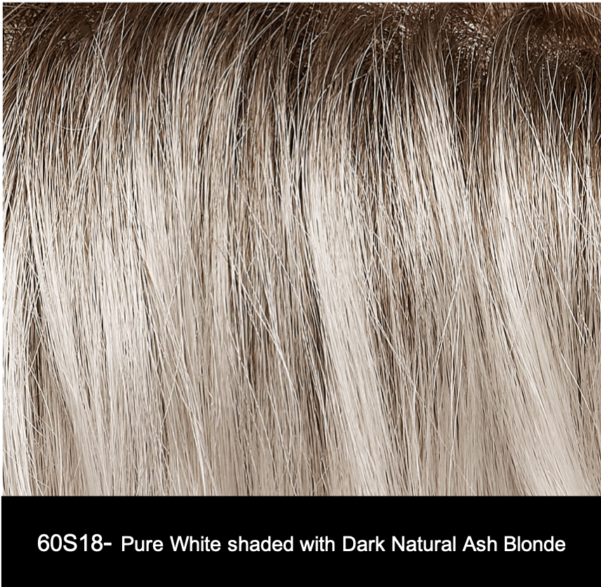 60S18 | Pure White shaded with Dark Natural Ash Blonde