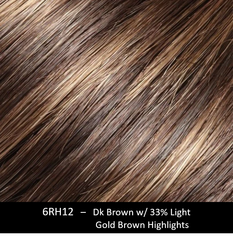6RH12 | Dark Brown with 33% Light Gold Brown Highlights
