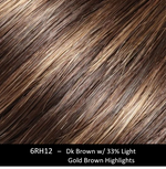 6RH12 | Dark Brown with 33% Light Gold Brown Highlights