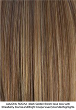 ALMOND ROCKA | Dark Golden Brown base color with Strawberry Blonde and Bright Copper evenly blended highlights