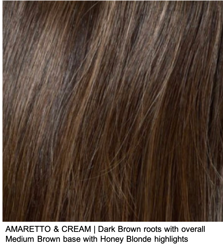 AMARETTO & CREAM | Dark Brown roots with overall Medium Brown base with Honey Blonde highlights