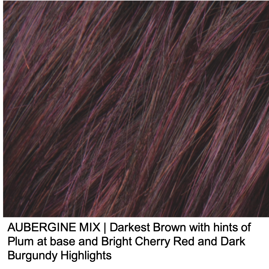 AUBERGINE MIX | Darkest Brown with hints of Plum at base and Bright Cherry Red and Dark Burgundy Highlights