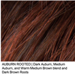 AUBURN ROOTED | Dark Auburn, Medium Auburn, and Warm Medium Brown blend and Dark Brown Roots