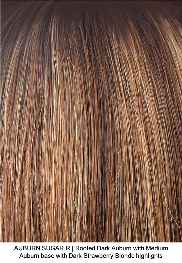 AUBURN SUGAR R | Rooted Dark Auburn with Medium Auburn base with Dark Strawberry Blonde highlights