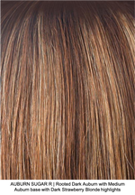 AUBURN SUGAR R | Rooted Dark Auburn with Medium Auburn base with Dark Strawberry Blonde highlights