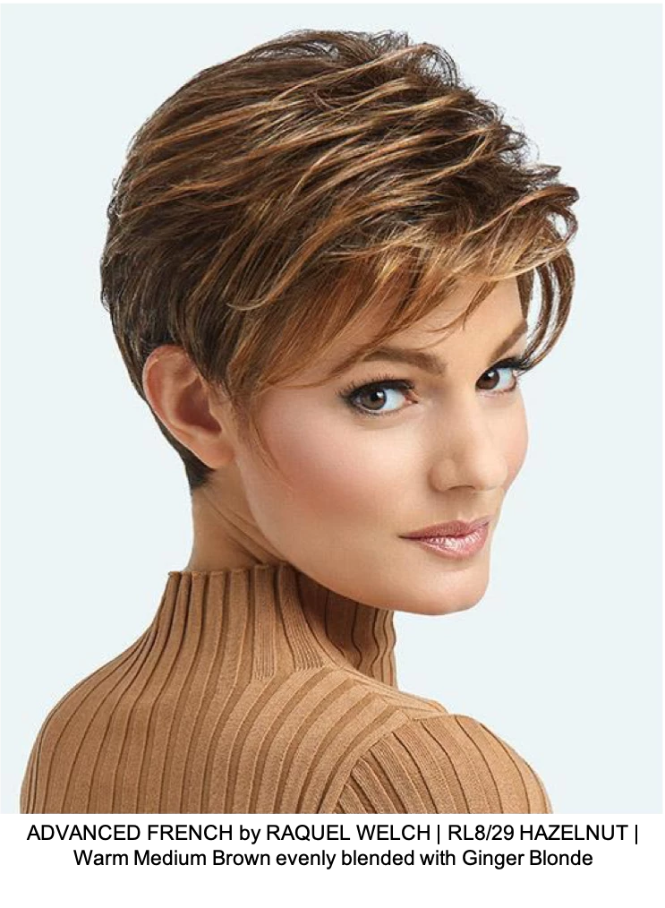 ADVANCED FRENCH by RAQUEL WELCH | RL8/29 HAZELNUT | Warm Medium Brown evenly blended with Ginger Blonde