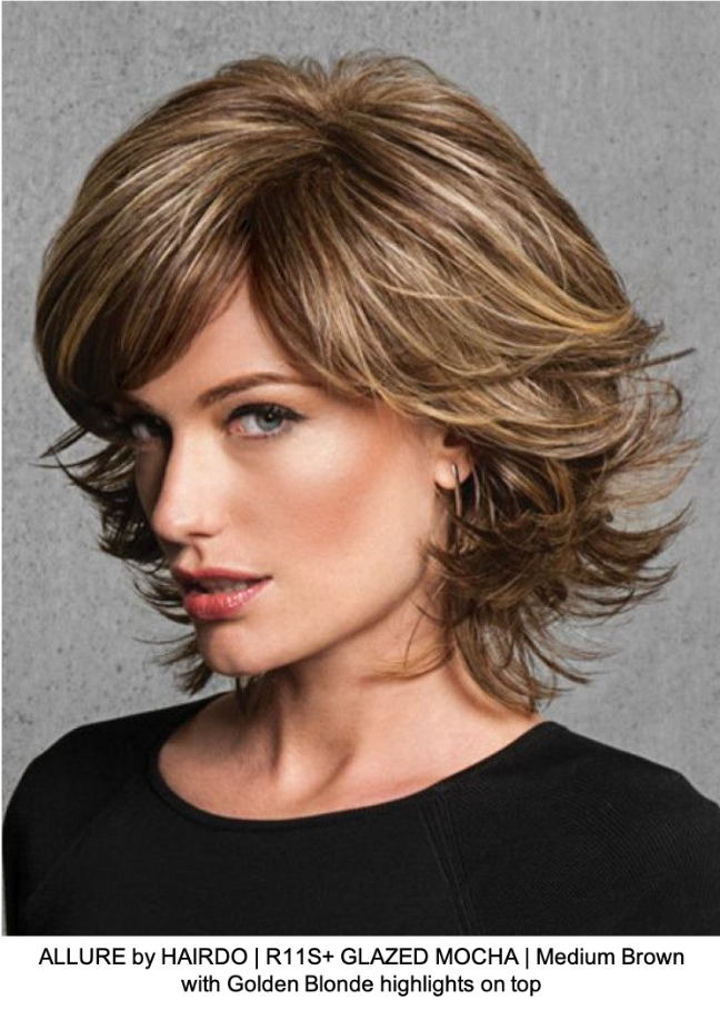 ALLURE by HAIRDO | R11S+ GLAZED MOCHA | Medium Brown with Golden Blonde highlights on top